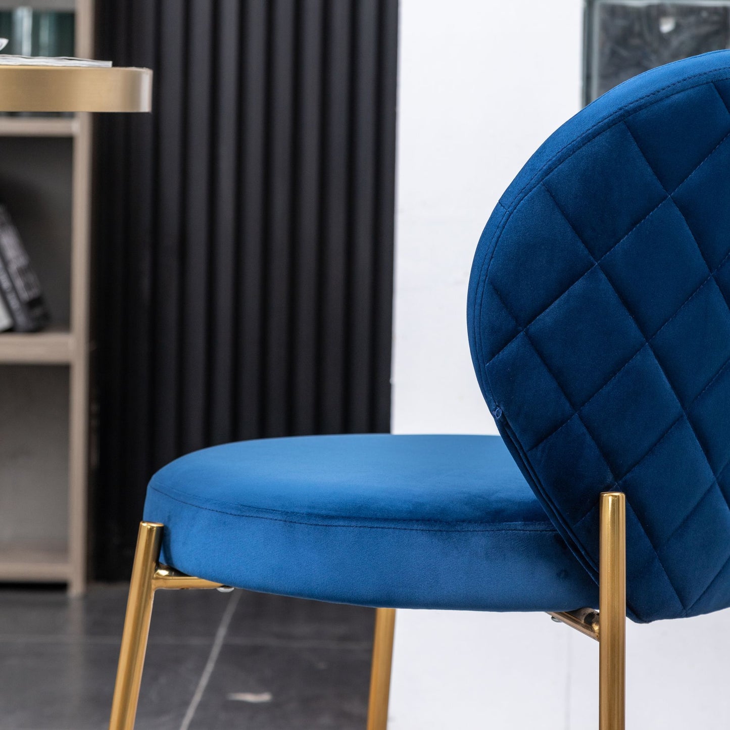 Amoa Contemporary Velvet Upholstery Dining Chair, Blue image 12