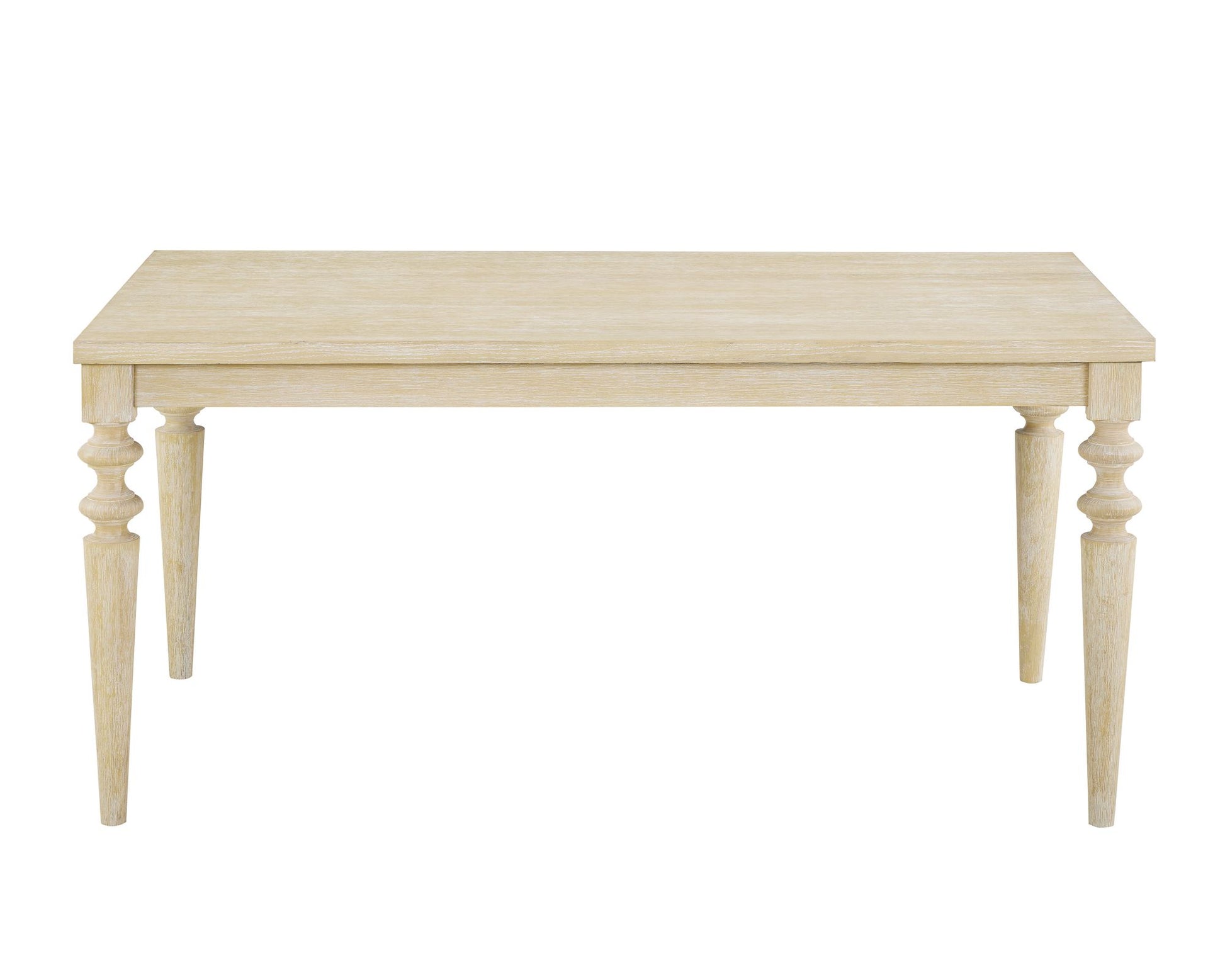 Amonia Urban Style Wired White Finish Wood Turned-Leg Dining Table image 4