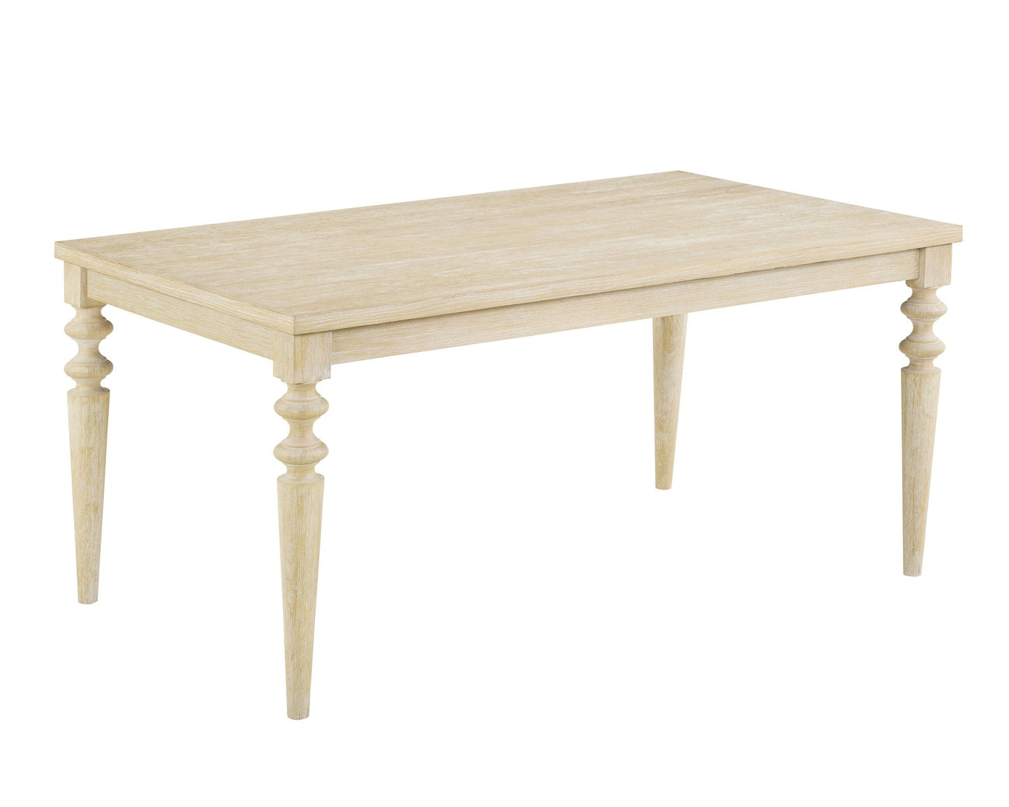 Amonia Urban Style Wired White Finish Wood Turned-Leg Dining Table image 3