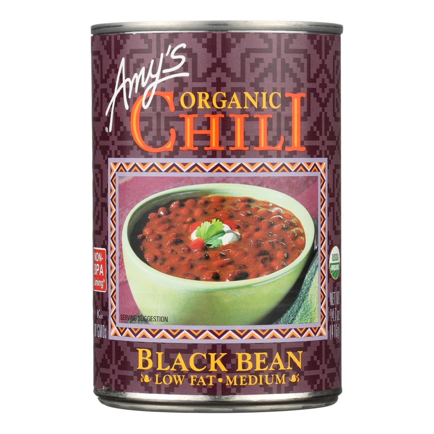 Amy's - Organic Medium Black Bean Chili - Case Of 12 - 14.7 Oz image 1