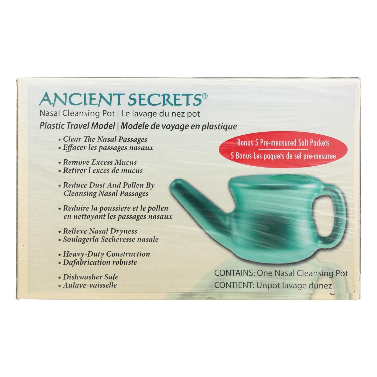 Ancient Secrets Nasal Cleansing Neti Pot - Plastic - 1 Pot image 1