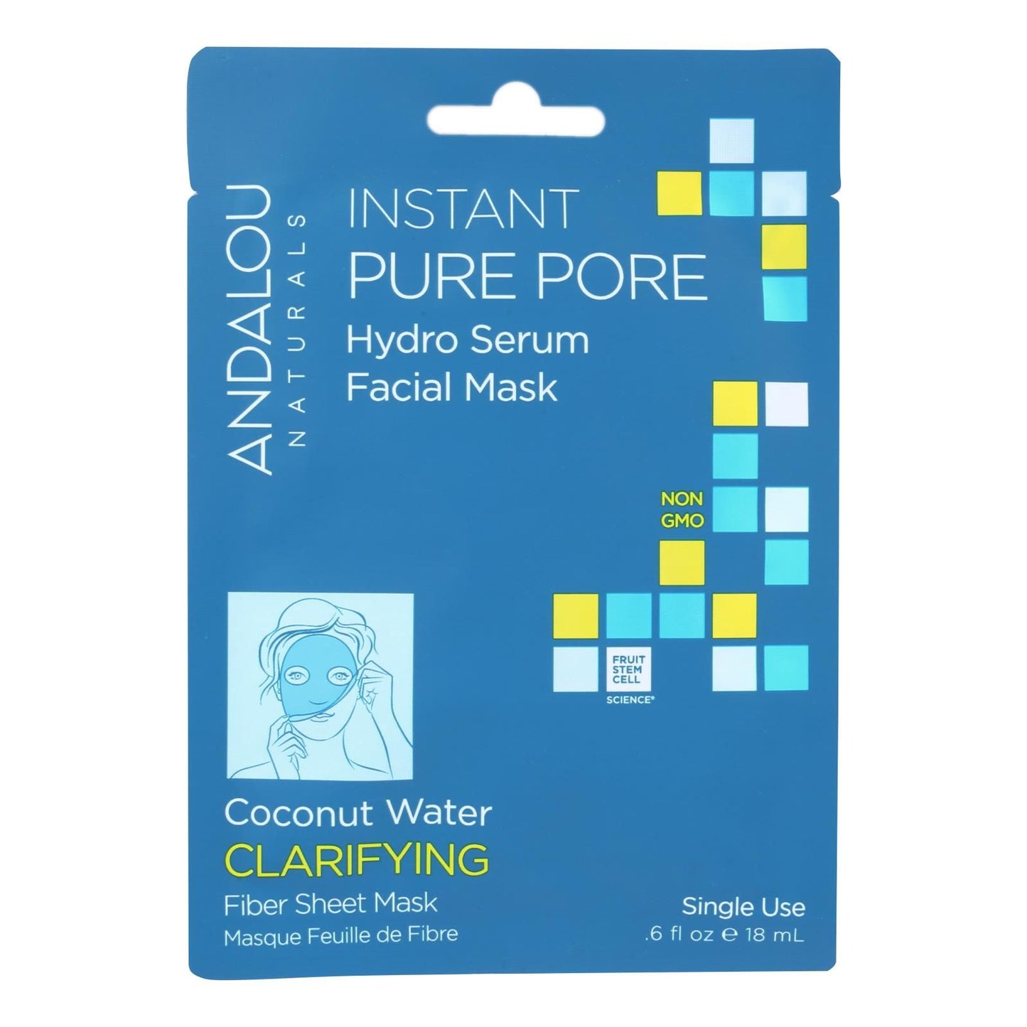 Andalou Naturals Instant Pure Pore Facial Mask - Coconut Water Clarifying - Case Of 6 - 0.6 Fl Oz image 1