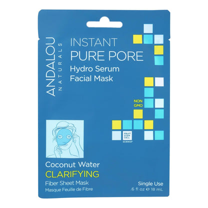 Andalou Naturals Instant Pure Pore Facial Mask - Coconut Water Clarifying - Case Of 6 - 0.6 Fl Oz image 1
