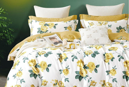 Annastasia Yellow Rose 100% Cotton Reversible Comforter Set image 2