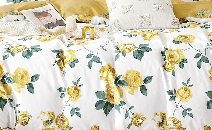 Annastasia Yellow Rose 100% Cotton Reversible Comforter Set image 3