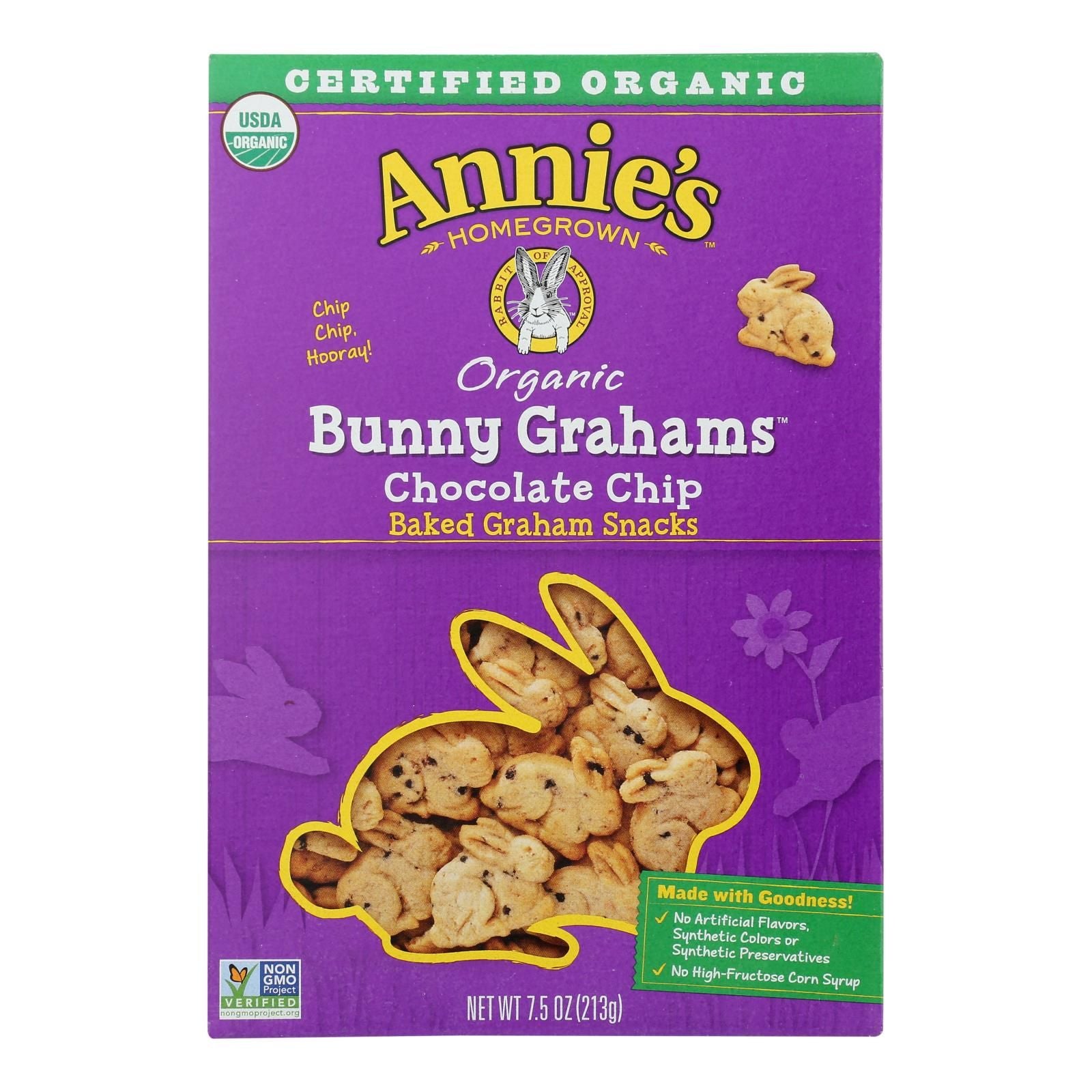 Annie's Homegrown Bunny Grahams Chocolate Chip - Case Of 12 - 7.5 Oz image 1