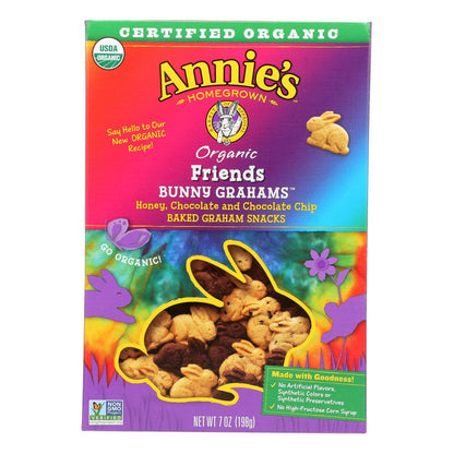Annie's Homegrown Bunny Grahams Honey Chocolate And Chocolate Chip - Case Of 12 - 7 Oz image 1