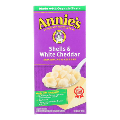 Annies Homegrown Macaroni And Cheese - Shells And White Cheddar - 6 Oz - Case Of 12 image 1