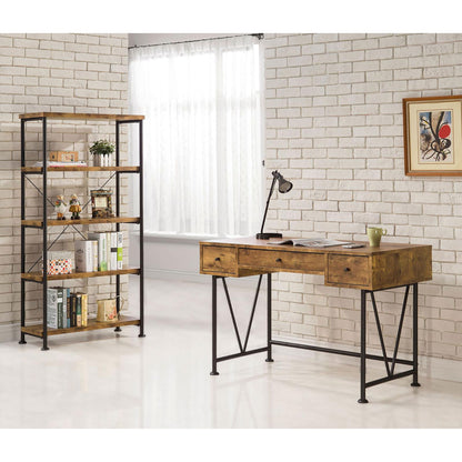 Antique Nutmeg and Black 3-drawer Writing Desk image 9