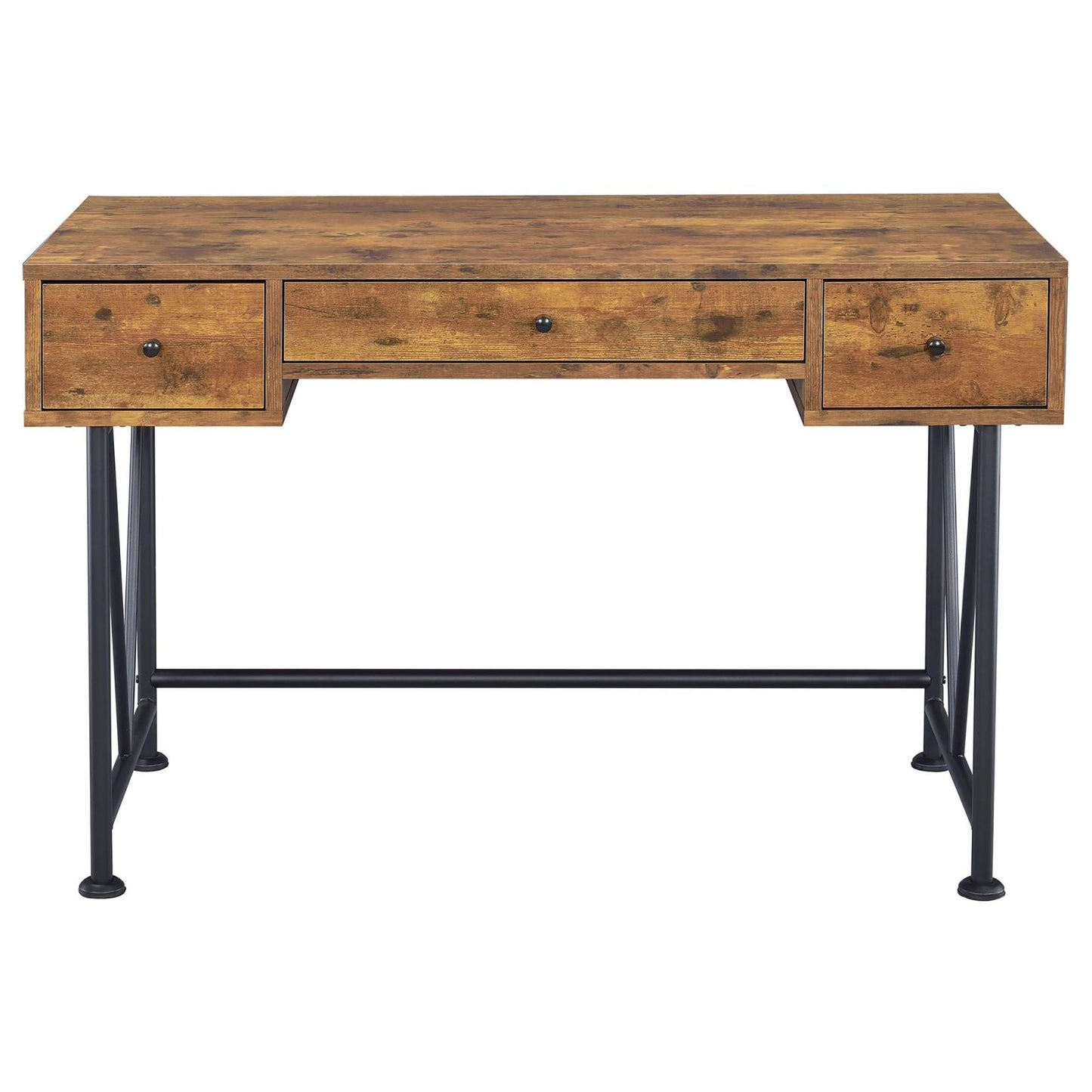 Antique Nutmeg and Black 3-drawer Writing Desk image 3