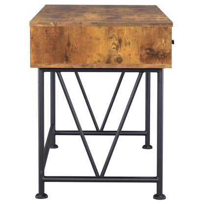 Antique Nutmeg and Black 3-drawer Writing Desk image 7