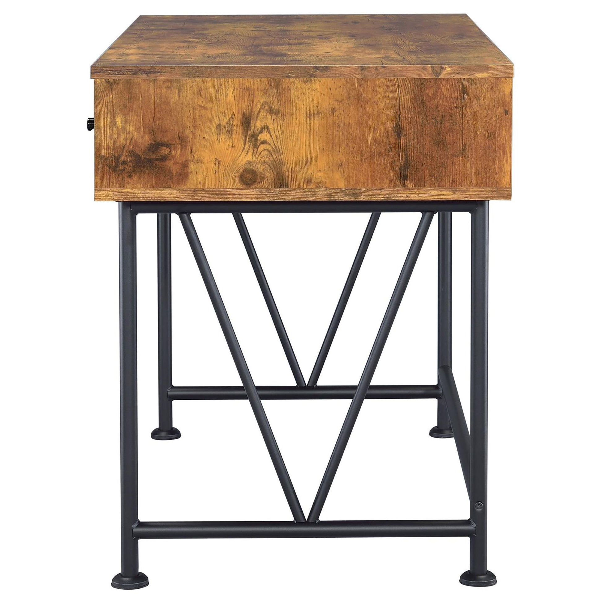 Antique Nutmeg and Black 3-drawer Writing Desk image 6