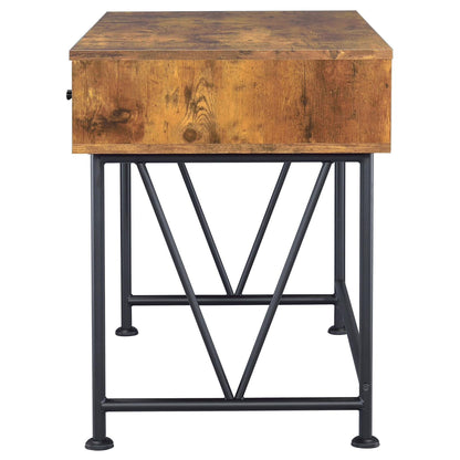 Antique Nutmeg and Black 3-drawer Writing Desk image 6