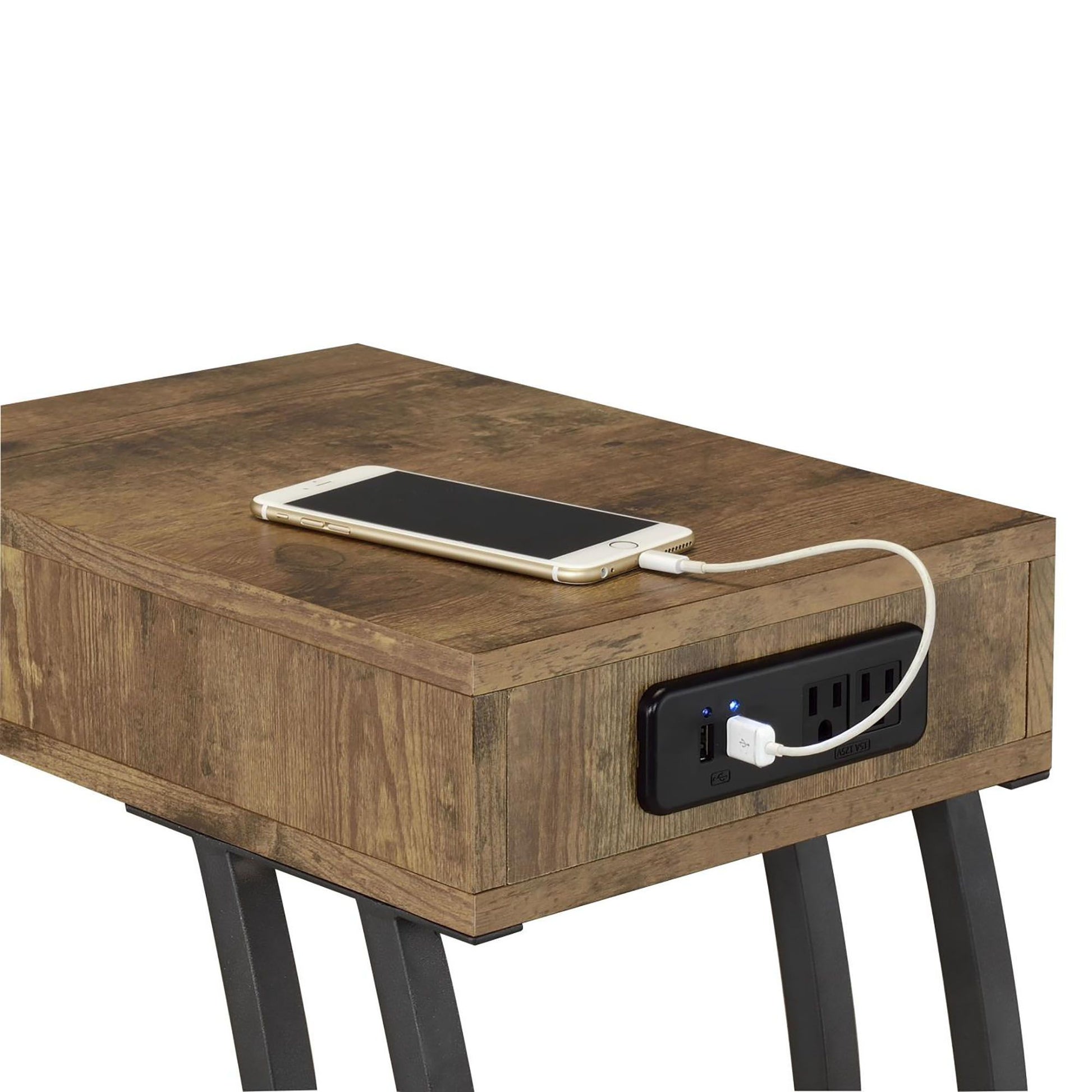 Antique Nutmeg and Gunmetal Hi-tech Accent Table image 4