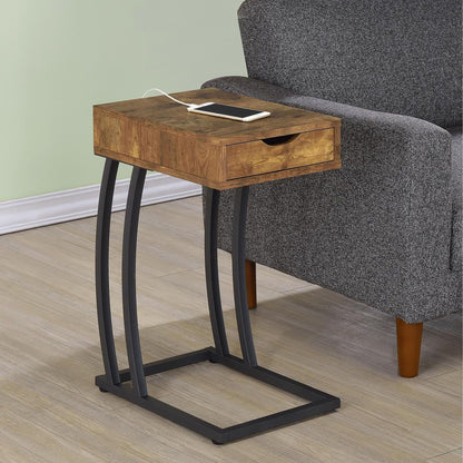 Antique Nutmeg and Gunmetal Hi-tech Accent Table image 1