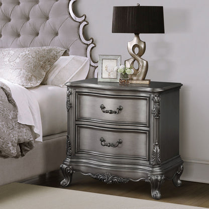 Antique Platinum 2-drawer Nightstand image 1