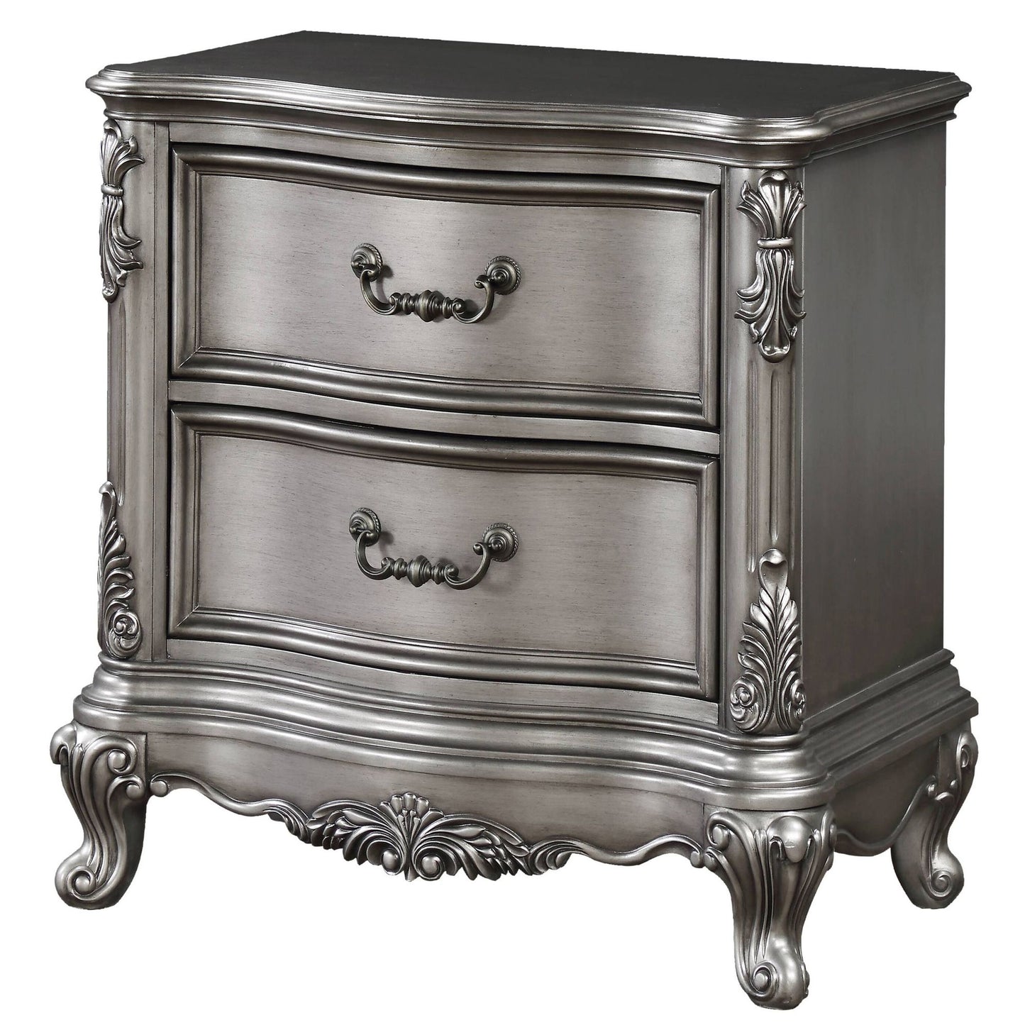 Antique Platinum 2-drawer Nightstand image 2