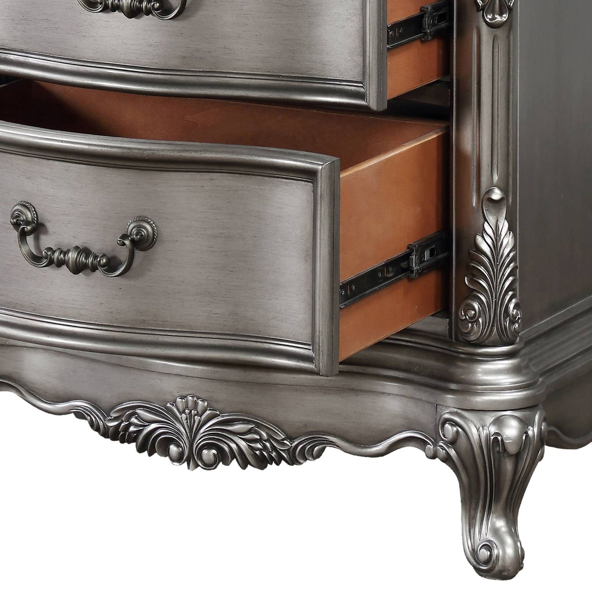 Antique Platinum 2-drawer Nightstand image 7