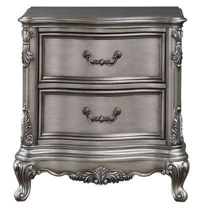 Antique Platinum 2-drawer Nightstand image 3