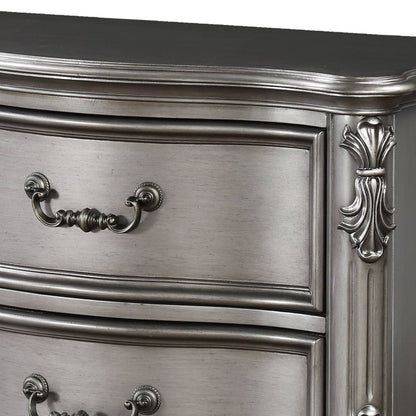 Antique Platinum 2-drawer Nightstand image 6
