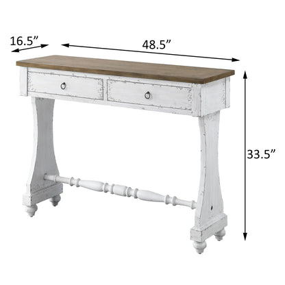 Antique White 2-drawer Console Table image 7