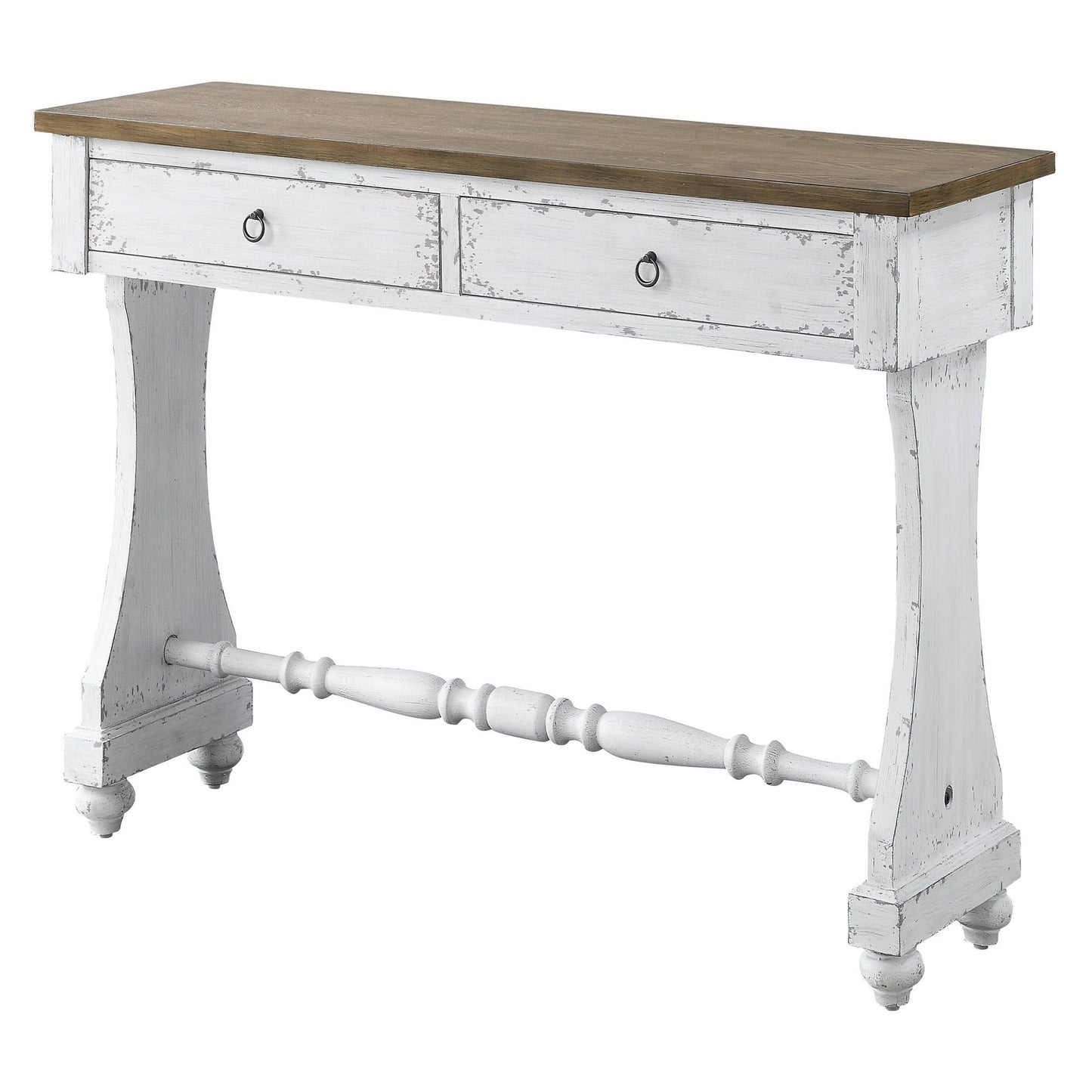 Antique White 2-drawer Console Table image 2