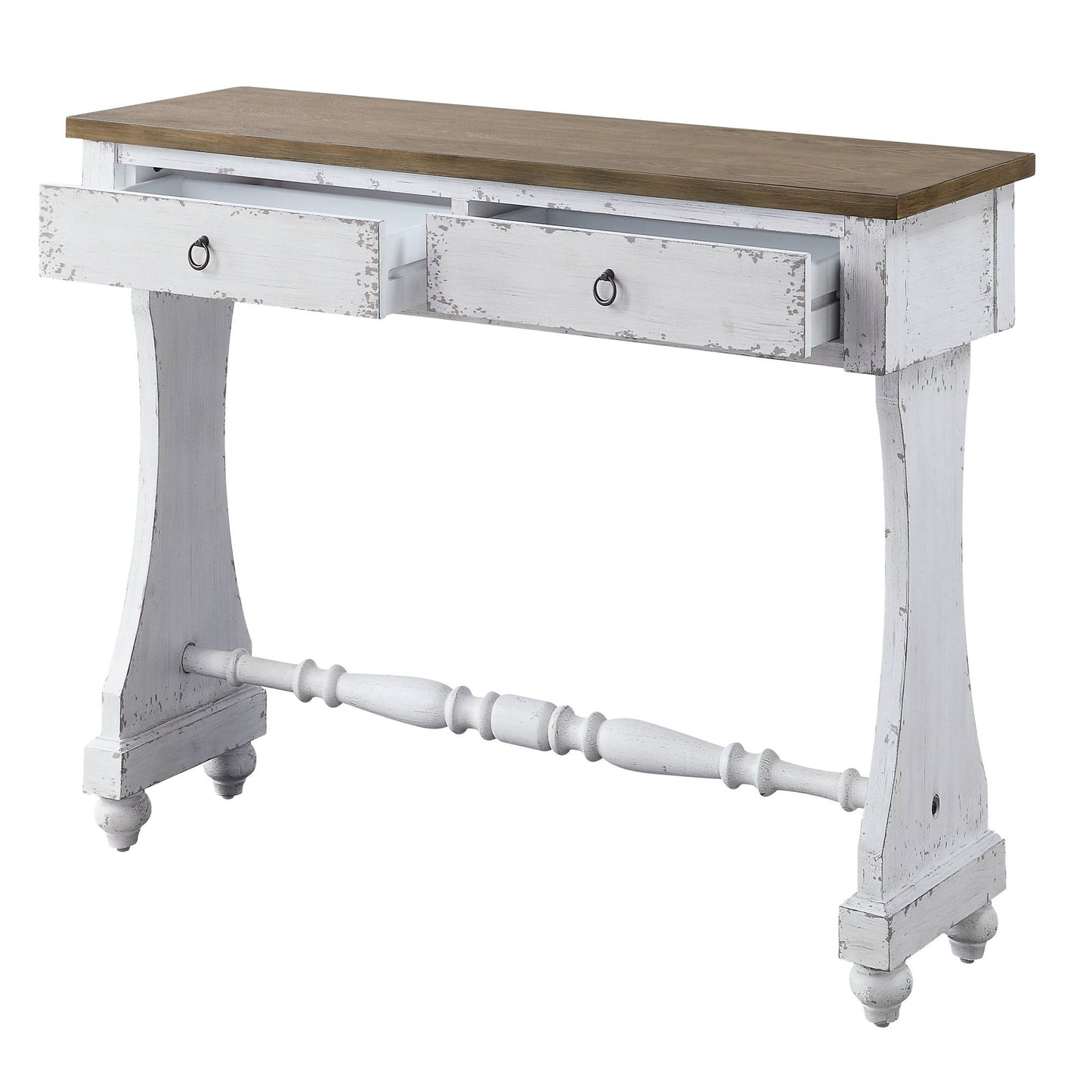 Antique White 2-drawer Console Table image 4