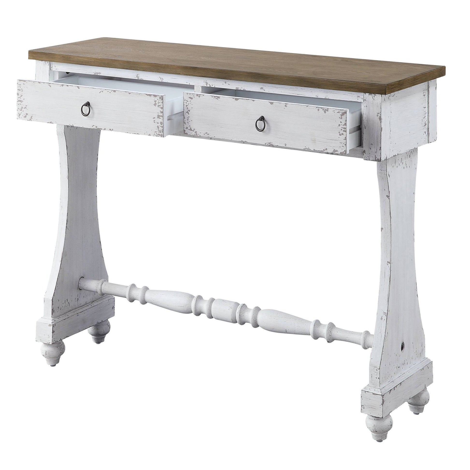 Antique White 2-drawer Console Table image 4