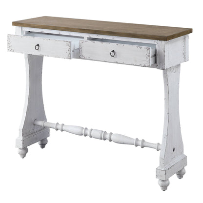 Antique White 2-drawer Console Table image 4