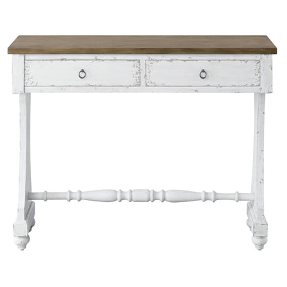 Antique White 2-drawer Console Table image 3