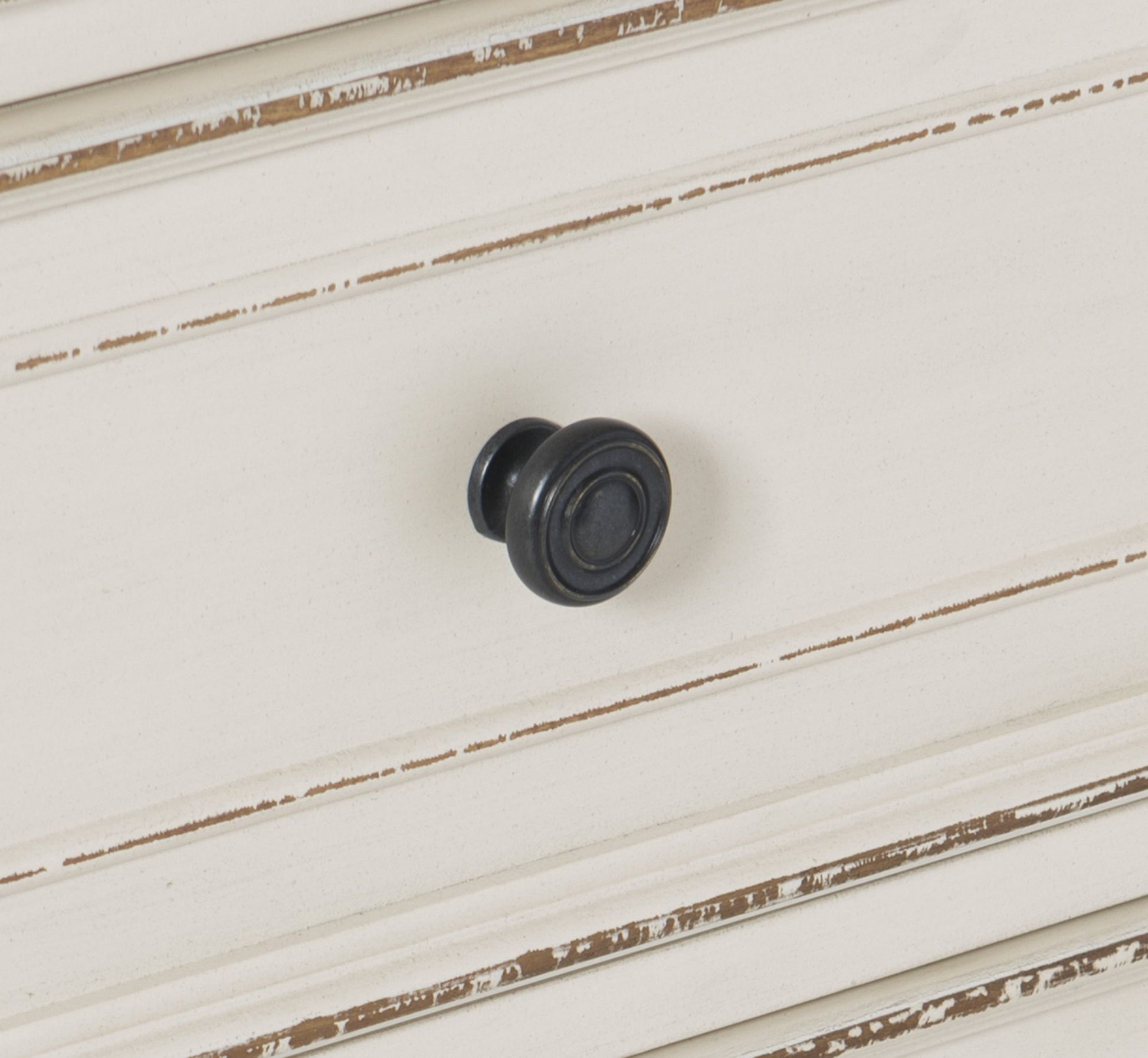 Antique White and Brown Gray Finish1pc Dresser of 6x Drawers Black Knobs Traditional Design Bedroom Furniture image 4