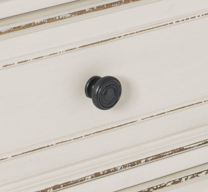 Antique White and Brown Gray Finish1pc Dresser of 6x Drawers Black Knobs Traditional Design Bedroom Furniture image 4