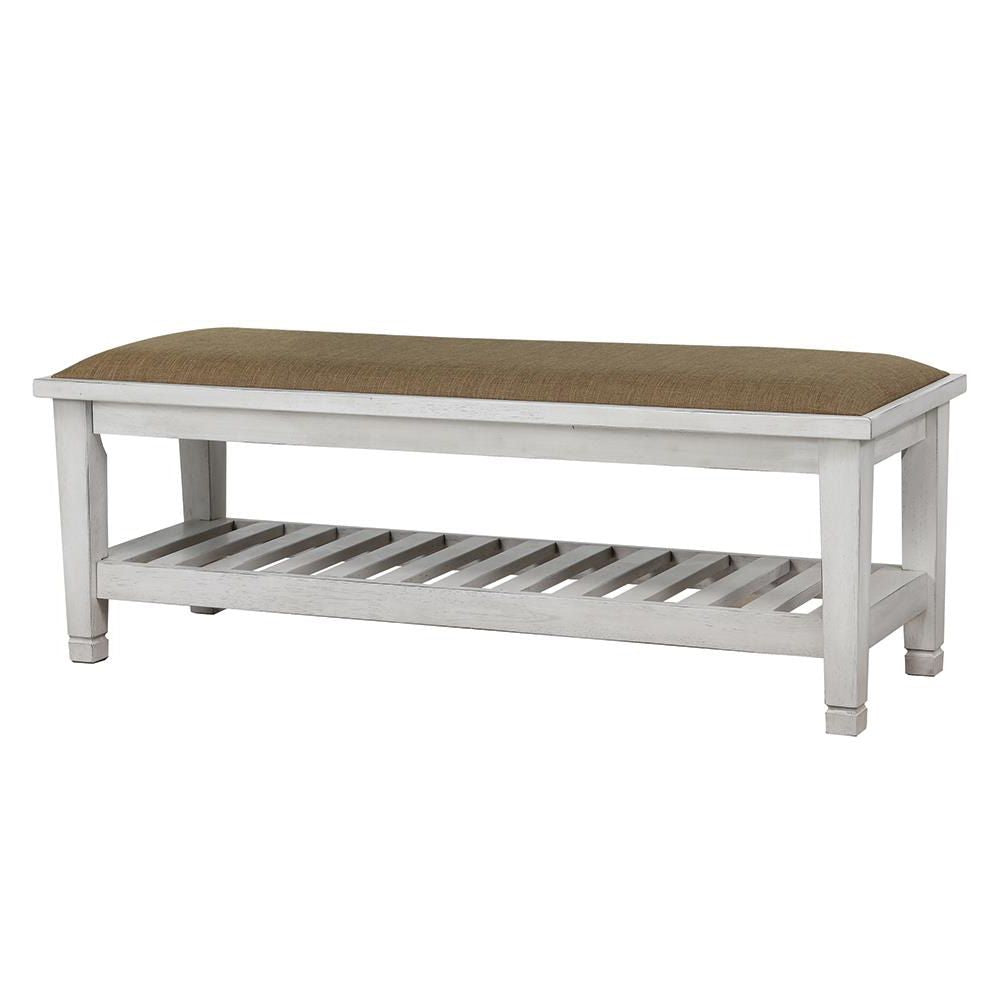 Antique White Bench image 3