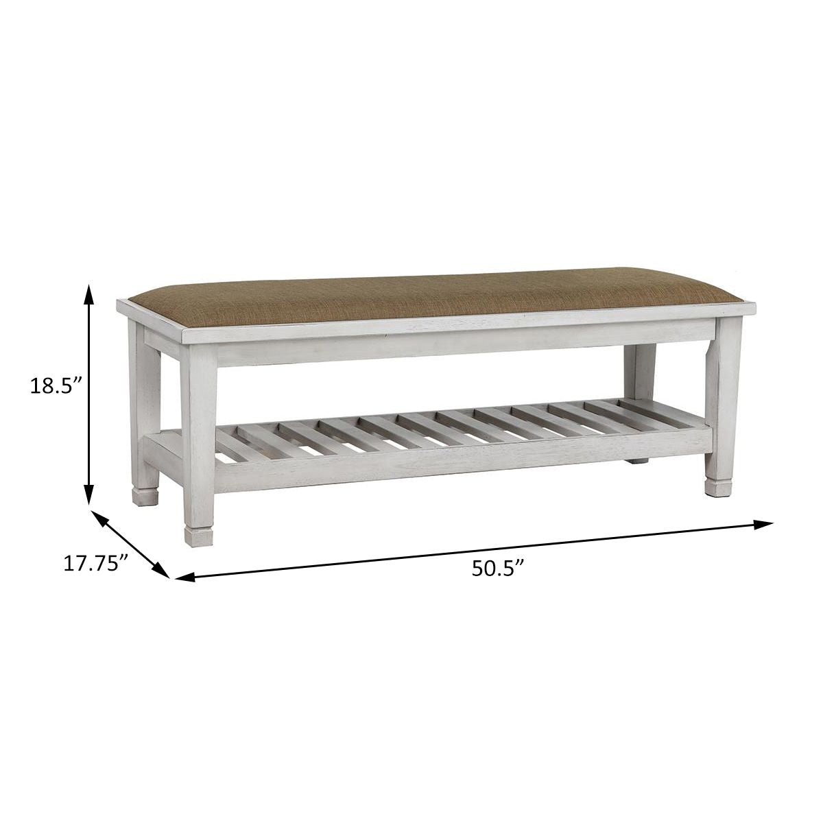 Antique White Bench image 4
