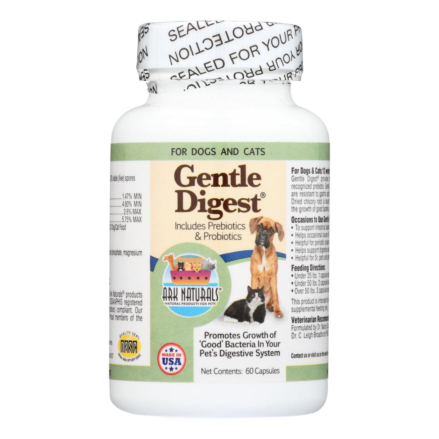 Ark Naturals Gentle Digest For Dogs And Cats - 60 Capsules image 1