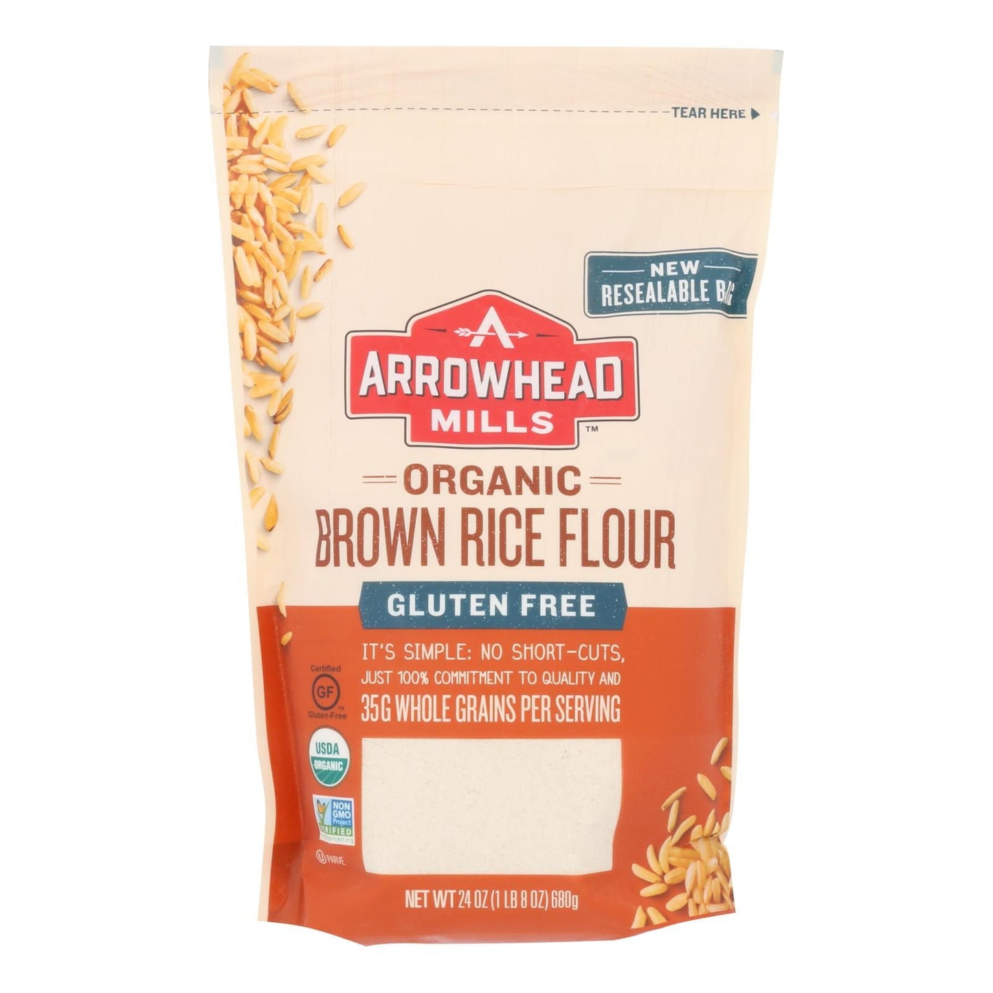 Arrowhead Mills - Organic Brown Rice Flour - Gluten Free - Case Of 6 - 24 Oz. image 1