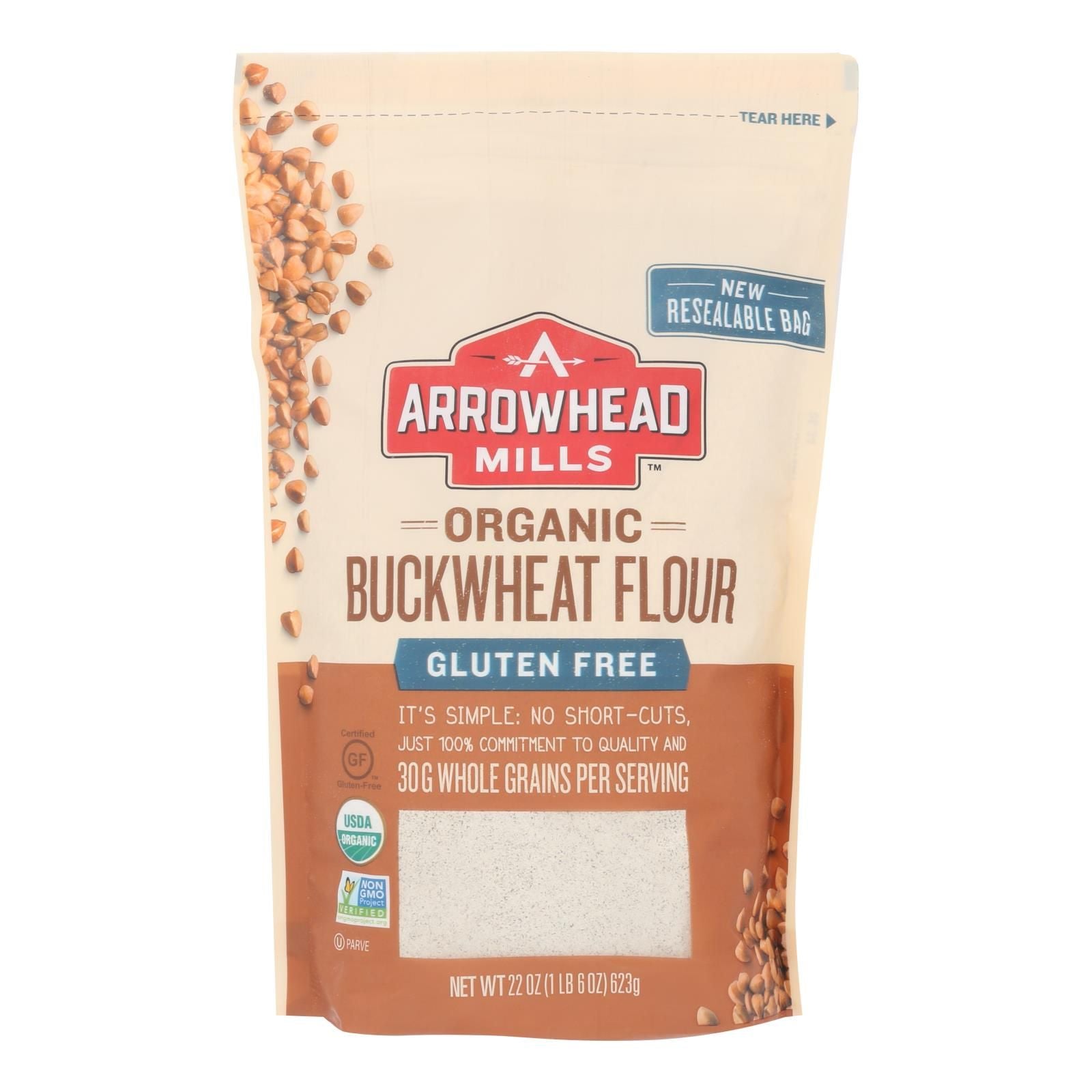 Arrowhead Mills - Organic Bukwheat Flour - Gluten Free - Case Of 6 - 22 Oz. image 1
