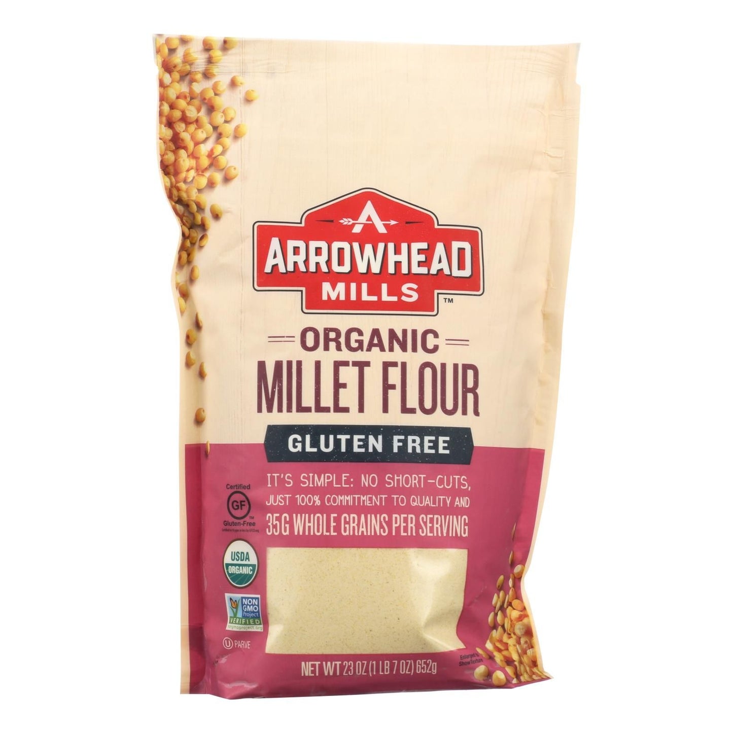 Arrowhead Mills - Organic Millet Flour - Gluten Free - Case Of 6 - 23 Oz. image 1