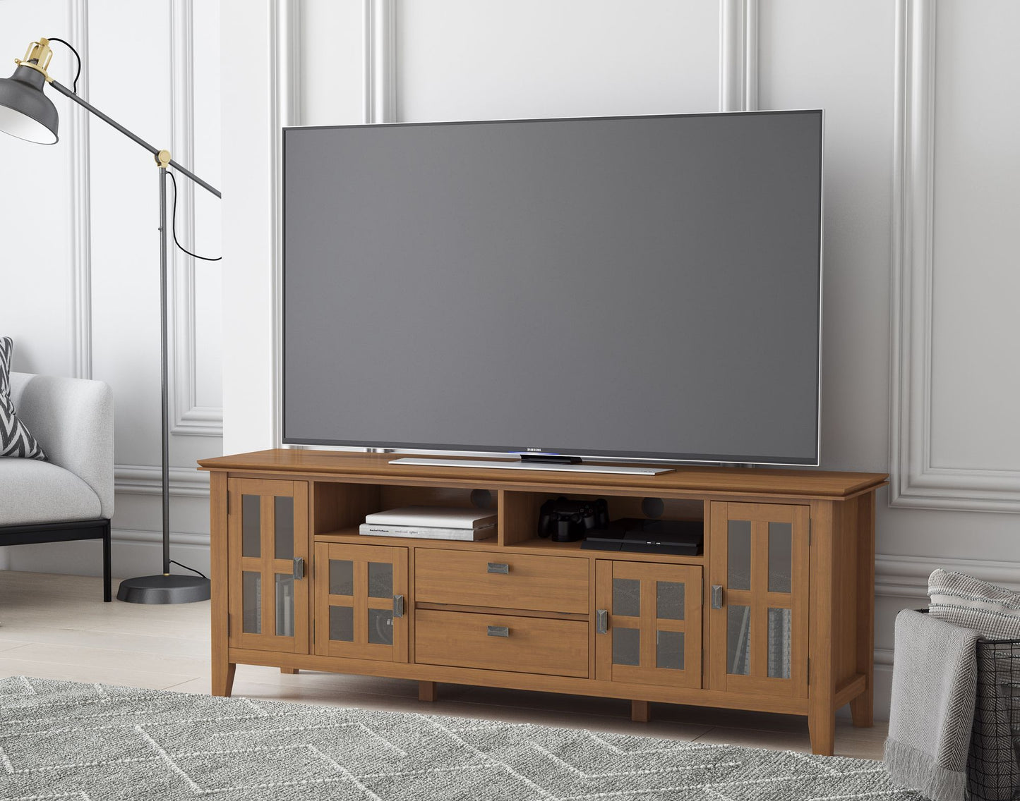 Artisan - 72" TV Media Stand - Honey Brown image 8