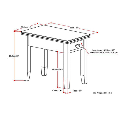 Artisan - Narrow Side Table - Russet Brown image 6
