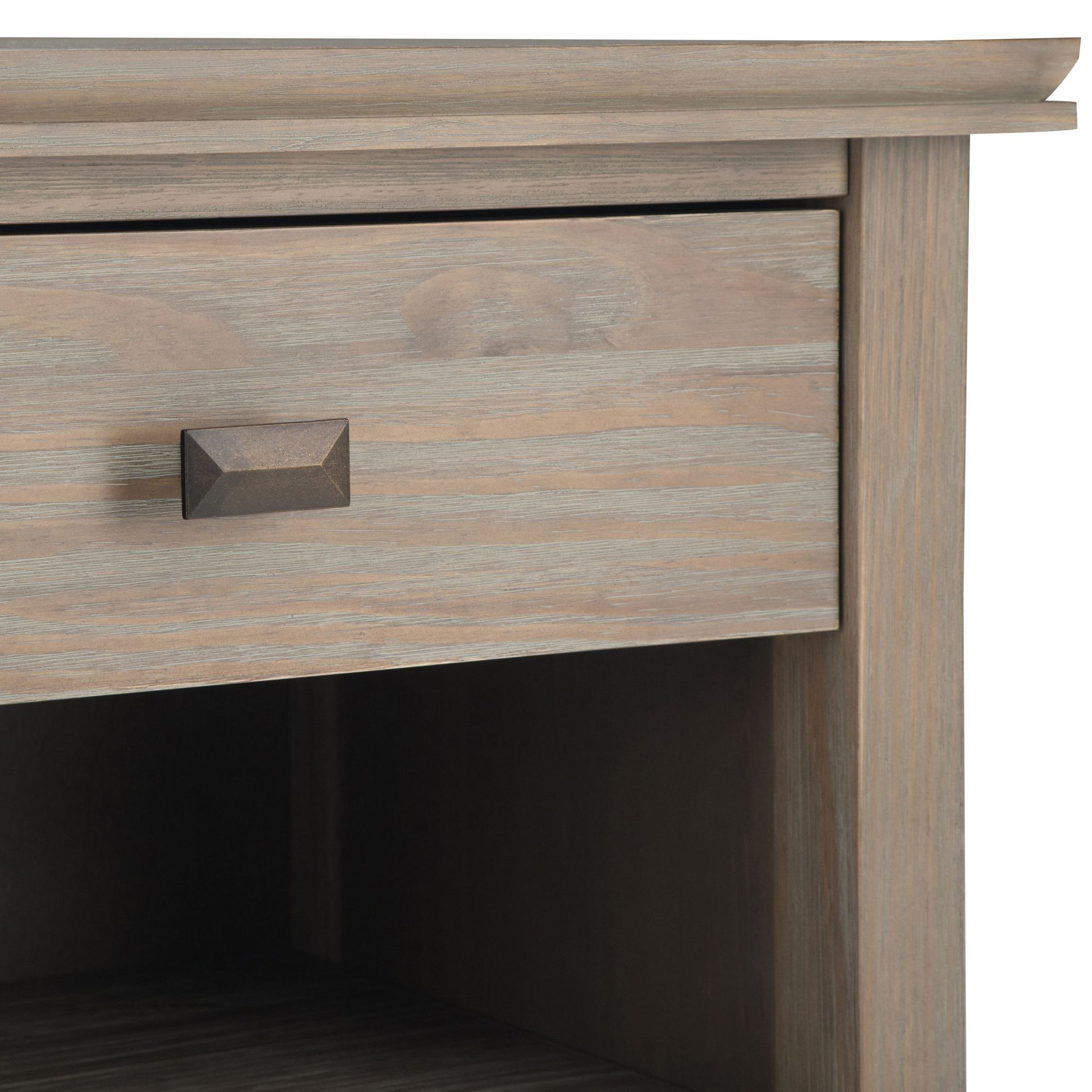 Artisan 24 inch Wide Solid Wood Bedside Table in Distressed Grey image 2
