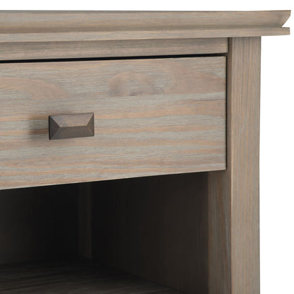 Artisan 24 inch Wide Solid Wood Bedside Table in Distressed Grey image 2