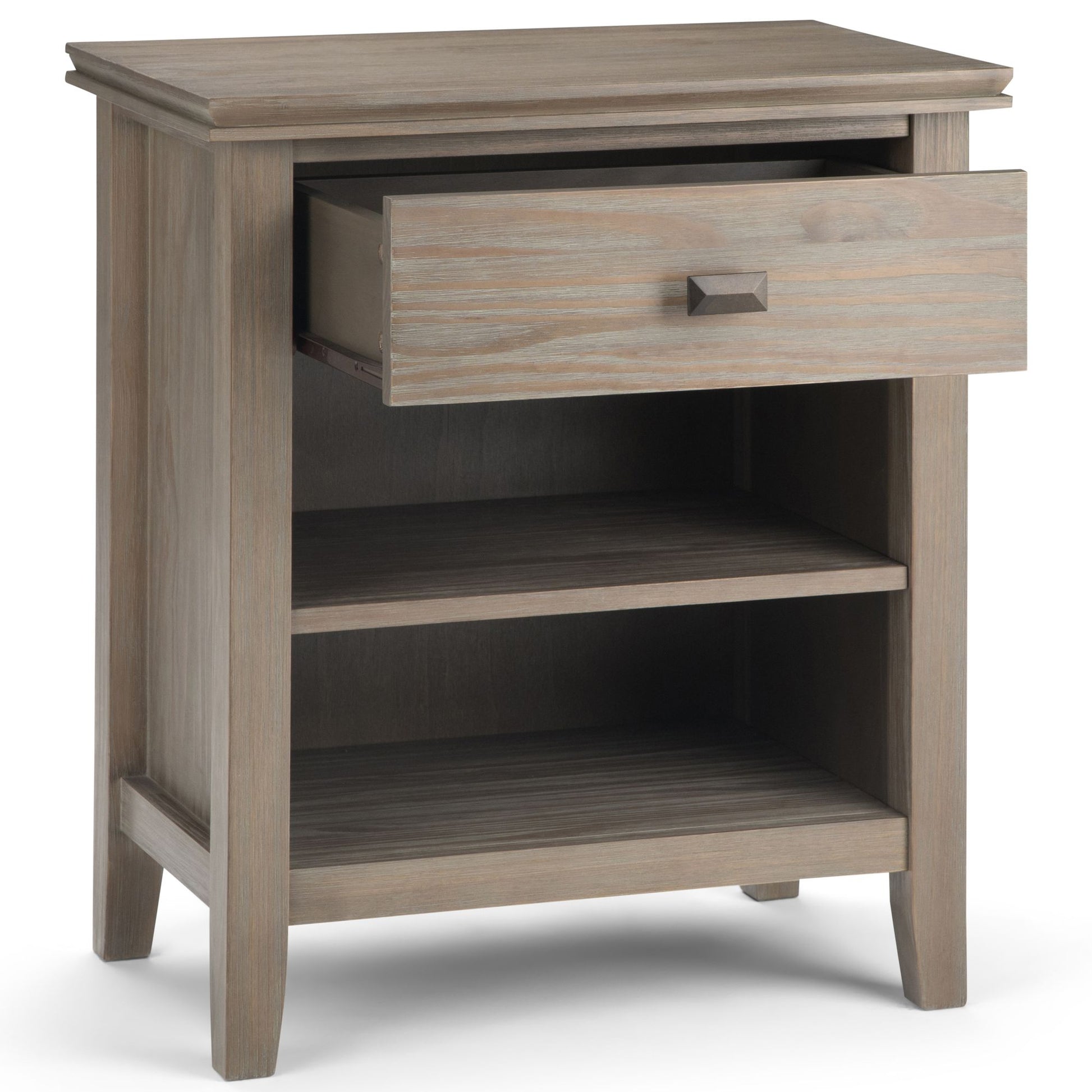 Artisan 24 inch Wide Solid Wood Bedside Table in Distressed Grey image 7