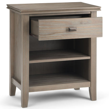 Artisan 24 inch Wide Solid Wood Bedside Table in Distressed Grey image 7