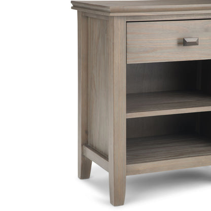 Artisan 24 inch Wide Solid Wood Bedside Table in Distressed Grey image 5