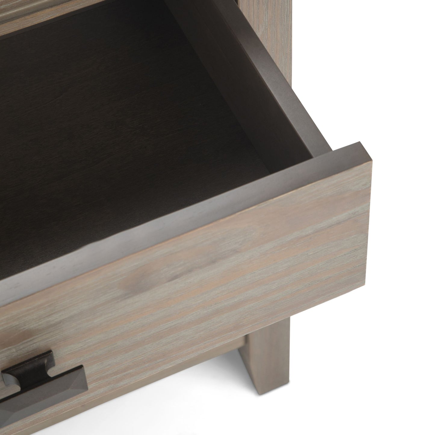 Artisan 24 inch Wide Solid Wood Bedside Table in Distressed Grey image 3