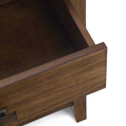 Artisan 24 inch Wide Solid Wood Bedside Table in Rustic Natural Aged Brown image 4