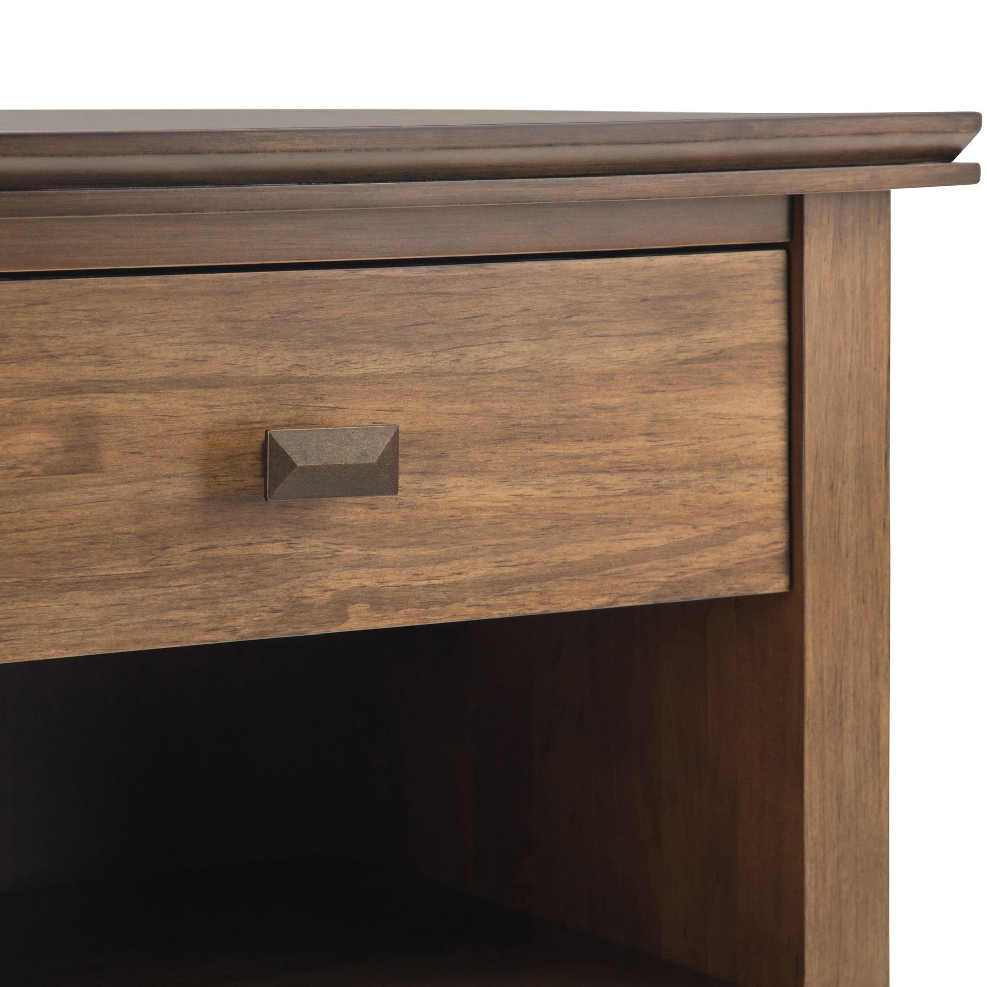 Artisan 24 inch Wide Solid Wood Bedside Table in Rustic Natural Aged Brown image 5