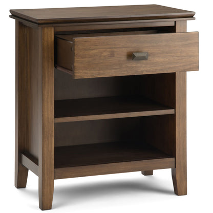 Artisan 24 inch Wide Solid Wood Bedside Table in Rustic Natural Aged Brown image 8