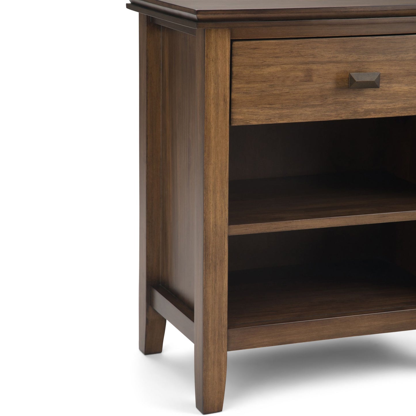 Artisan 24 inch Wide Solid Wood Bedside Table in Rustic Natural Aged Brown image 6